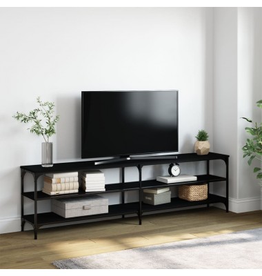  Televizoriaus spintelė, juoda, 180x30x50cm, mediena ir metalas - TV spintelės - 1
