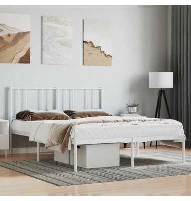 Metalinis lovos rėmas su galvūgaliu, baltos spalvos, 140x200cm - Lovos - 1