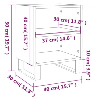  Naktinės spintelės, 2vnt., baltos, 40x30x50cm, apdirbta mediena - Naktinės spintelės - 10