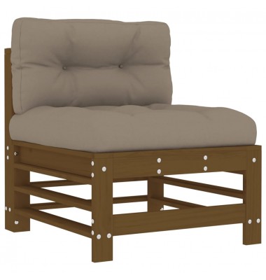  Vidurinė sofos dalis su pagalvėlėmis, medaus, pušies masyvas - Moduliniai lauko baldai - 2