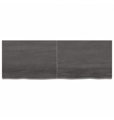  Sieninė lentyna, tamsiai pilka, 140x50x4 cm, ąžuolo masyvas - Pakabinamos lentynos, spintelės - 2