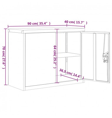  Spintelė dokumentams, baltos spalvos, 90x40x70cm, plienas - Dokumentų spintos - 10