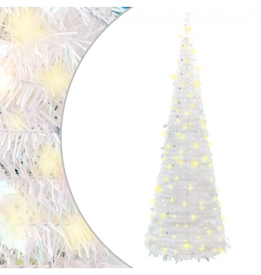 Išskleidžiama dirbtinė Kalėdų eglutė, balta, 120cm, 50 LED - Kalėdinės eglutės - 1