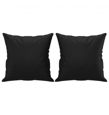  Sofos komplektas su pagalvėmis, 3 dalių, juodas, dirbtinė oda - Sofos, sofos-lovos - 6