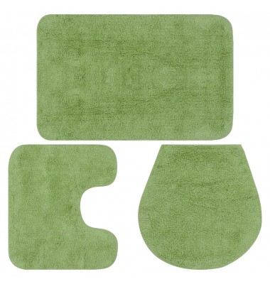  Vonios kilimėlių rinkinys, 3d., žalias, audinys - Vonios kilimėliai - 1
