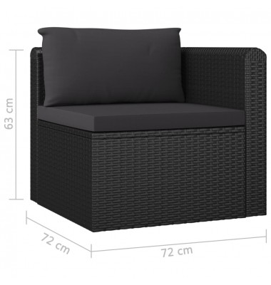  Sodo komplektas su pagalvėlėmis, 8 dalių, juodas, poliratanas - Lauko baldų komplektai - 10