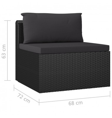  Sodo komplektas su pagalvėlėmis, 8 dalių, juodas, poliratanas - Lauko baldų komplektai - 11