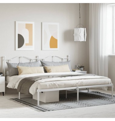  Metalinis lovos rėmas su galvūgaliu, baltos spalvos, 200x200cm - Lovos - 1