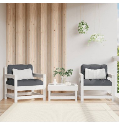  Sodo kėdės su pagalvėlėmis, 2vnt., baltos, pušies masyvas - Moduliniai lauko baldai - 1