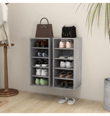  Spintelės batams, 2vnt., betono pilkos, 31,5x35x70cm, MDP - Spintelės ir lentynos batams - 1