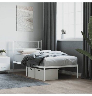  Metalinis lovos rėmas su galvūgaliu, baltos spalvos, 75x190cm - Lovos - 1