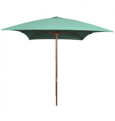  Skėtis nuo saulės, 200x300cm, medinis kotas, žalios spalvos - Lauko skėčiai, uždangos nuo saulės - 1