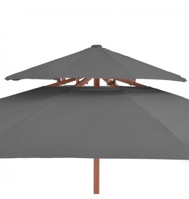  Dvig. stog. lauko skėtis su med. stulp., 270cm, antracito sp. - Lauko skėčiai, uždangos nuo saulės - 5