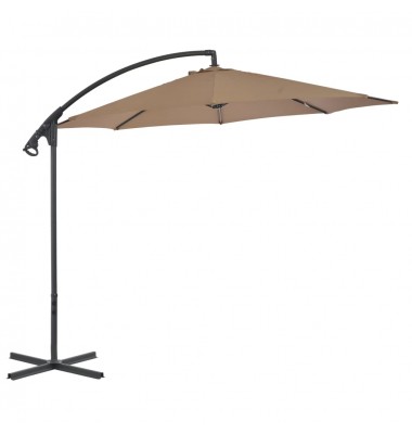  Gem. form. saulės skėtis su plien. stulp., taupe sp., 300cm - Lauko skėčiai, uždangos nuo saulės - 1