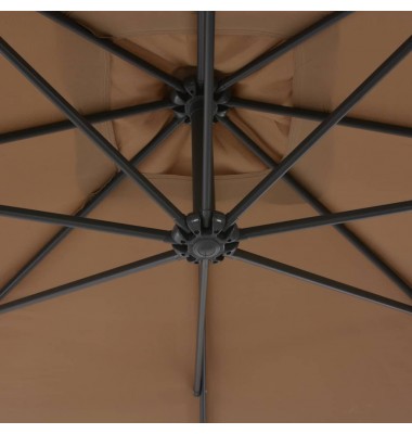  Gem. form. saulės skėtis su plien. stulp., taupe sp., 300cm - Lauko skėčiai, uždangos nuo saulės - 5