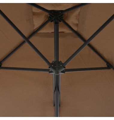  Lauko skėtis su plieniniu stulpu, taupe sp., 300 cm - Lauko skėčiai, uždangos nuo saulės - 5