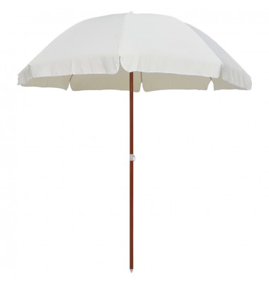  Skėtis nuo saulės su plieniniu stulpu, smėlio spalvos, 240cm - Lauko skėčiai, uždangos nuo saulės - 1