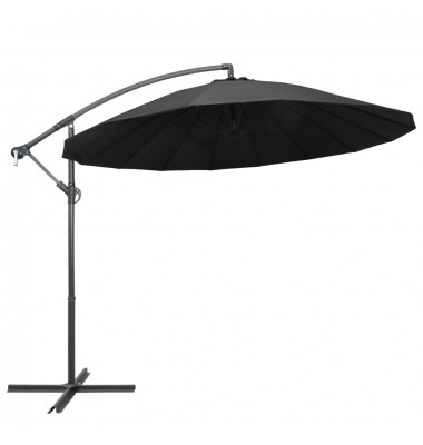  Kabantis skėtis nuo saulės, antracito, 3m, aliuminio stulpas - Lauko skėčiai, uždangos nuo saulės - 1
