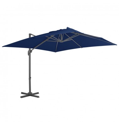  Gembės formos skėtis su aliuminio stulpu, mėlynos spalvos, 3x3m - Lauko skėčiai, uždangos nuo saulės - 1
