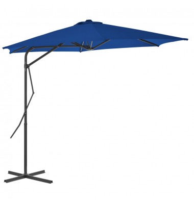  Lauko skėtis su plieniniu stulpu, mėlynos spalvos, 300x230cm - Lauko skėčiai, uždangos nuo saulės - 1