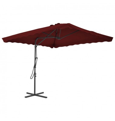  Lauko skėtis su plieniniu stulpu, raudonas, 250x250x230cm - Lauko skėčiai, uždangos nuo saulės - 1