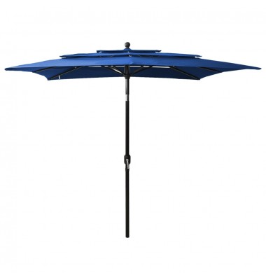  Skėtis su aliuminiu stulpu, mėlynas, 2,5x2,5m, 3 aukščių - Lauko skėčiai, uždangos nuo saulės - 1