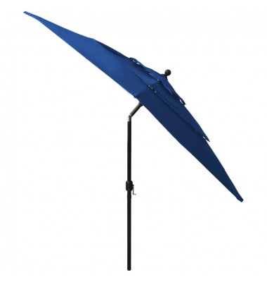  Skėtis su aliuminiu stulpu, mėlynas, 2,5x2,5m, 3 aukščių - Lauko skėčiai, uždangos nuo saulės - 4