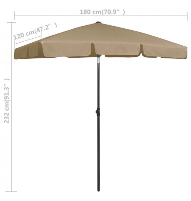  Paplūdimio skėtis, taupe spalvos, 180x120cm - Lauko skėčiai, uždangos nuo saulės - 8