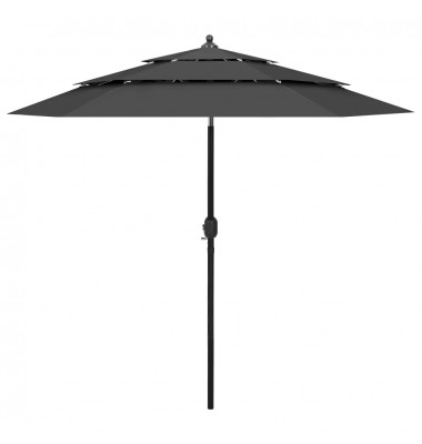  Skėtis su aliuminiu stulpu, antracito, 2,5m, 3 aukščių - Lauko skėčiai, uždangos nuo saulės - 1