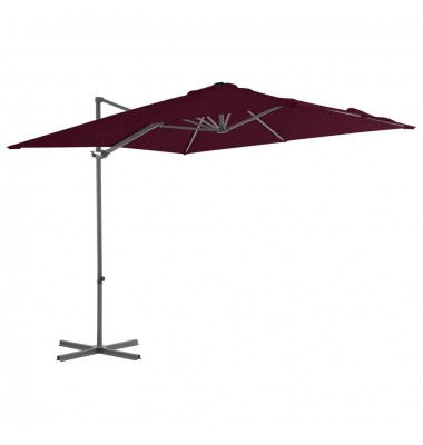  Gembinis skėtis su plieniniu stulpu, raudonas, 250x250cm - Lauko skėčiai, uždangos nuo saulės - 1