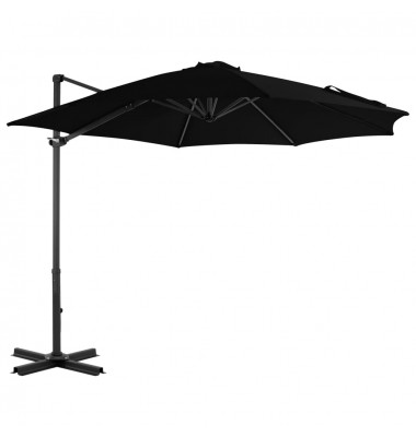  Gembinis skėtis su aliuminio stulpu, juodos spalvos, 300cm - Lauko skėčiai, uždangos nuo saulės - 1