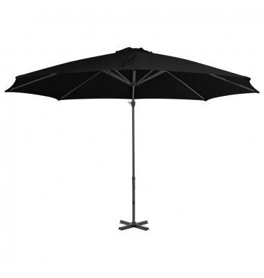  Gembinis skėtis su aliuminio stulpu, juodos spalvos, 300cm - Lauko skėčiai, uždangos nuo saulės - 2