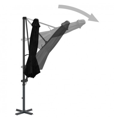  Gembinis skėtis su aliuminio stulpu, juodos spalvos, 300cm - Lauko skėčiai, uždangos nuo saulės - 4