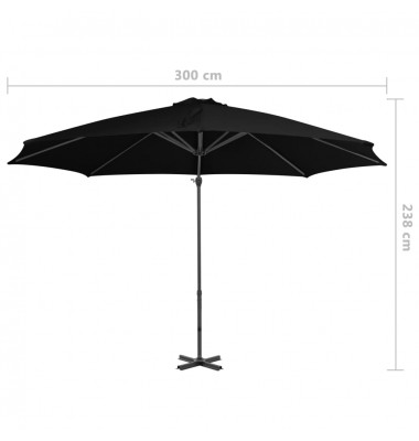  Gembinis skėtis su aliuminio stulpu, juodos spalvos, 300cm - Lauko skėčiai, uždangos nuo saulės - 8