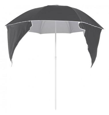  Paplūdimio skėtis su šoninėmis sienomis, antracito, 215cm - Lauko skėčiai, uždangos nuo saulės - 4