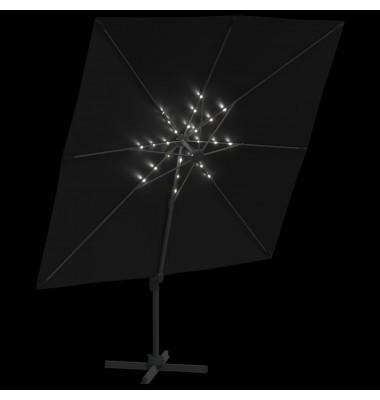  Gembės formos skėtis su LED, juodos spalvos, 400x300cm - Lauko skėčiai, uždangos nuo saulės - 4