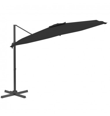  Gembės formos skėtis su LED, juodos spalvos, 400x300cm - Lauko skėčiai, uždangos nuo saulės - 5