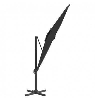  Gembės formos skėtis su LED, juodos spalvos, 400x300cm - Lauko skėčiai, uždangos nuo saulės - 6