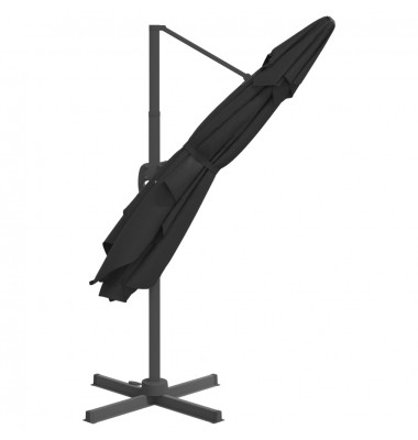  Gembės formos skėtis su LED, juodos spalvos, 400x300cm - Lauko skėčiai, uždangos nuo saulės - 7