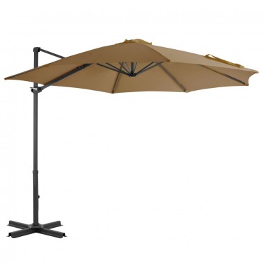  Gem. form. saulės skėtis su alium. stulp., taupe sp., 300cm - Lauko skėčiai, uždangos nuo saulės - 1