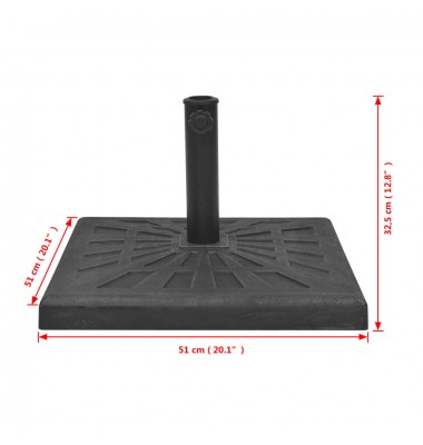  Skėčio stovas, kvadratinis, juodas, derva, 19 kg - Lauko skėčių stovai ir priedai - 9