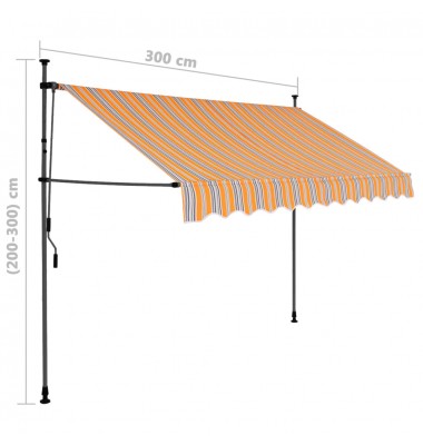  Rankinė ištraukiama markizė su LED, geltona ir mėlyna, 300cm - Markizės terasoms, langams, durims - 8