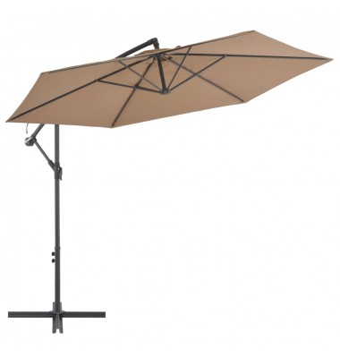  Gembės form. saulės skėtis su alium. stulp., 300 cm, taupe sp. - Lauko skėčiai, uždangos nuo saulės - 1
