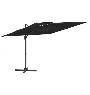  Gembės formos skėtis su dvigubu viršumi, juodas, 400x300cm - Lauko skėčiai, uždangos nuo saulės - 2