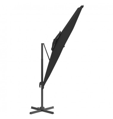  Gembės formos skėtis su dvigubu viršumi, juodas, 400x300cm - Lauko skėčiai, uždangos nuo saulės - 4