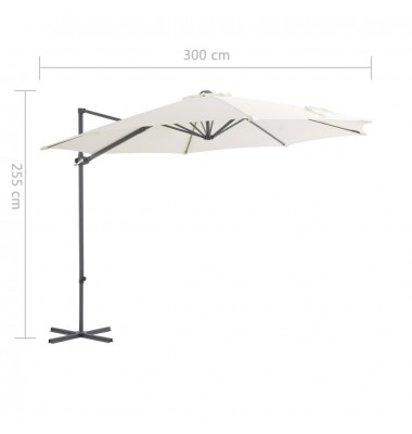  Gem. form. saulės skėtis su plien. stulp., smėl. sp., 300cm - Lauko skėčiai, uždangos nuo saulės - 9