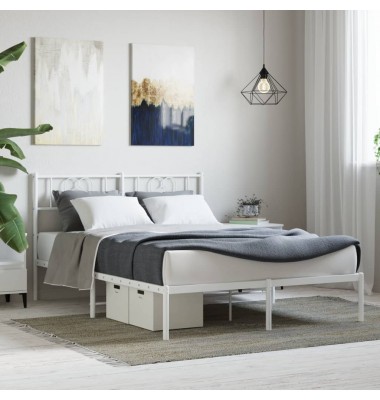 Metalinis lovos rėmas su galvūgaliu, baltos spalvos, 120x200cm - Lovos - 1