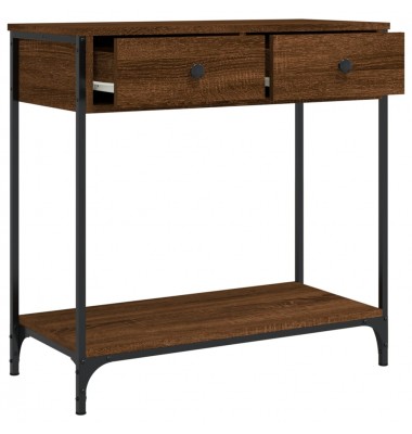  Konsolinis staliukas, rudas ąžuolo, 75x34,5x75cm, mediena - Žurnaliniai staliukai - 5