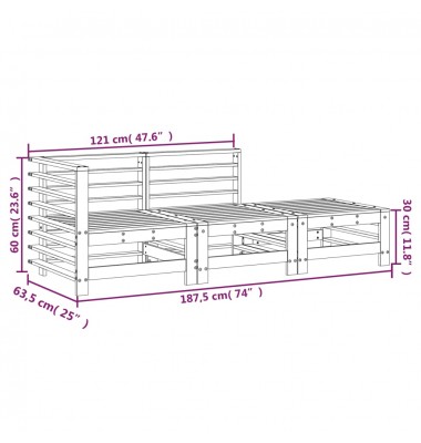  Sodo poilsio baldų komplektas, 3 dalių, douglas eglės masyvas - Moduliniai lauko baldai - 8