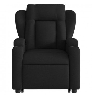  Atsistojantis atlošiamas masažinis krėslas, juodas, audinys - Foteliai, krėslai - 8
